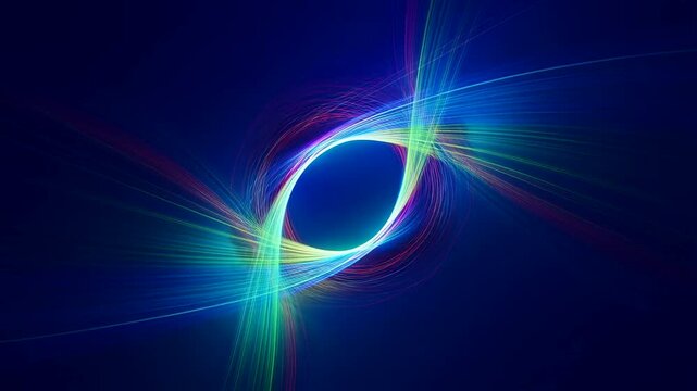 Chromatic Symphony Vibrant Light Waves And Glowing Curved Neon Lines in Dark Abstract Space Illustrating Futuristic Energy And Digital Motion