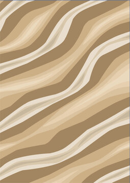 Abstract diagonal wavy stripes vector background in warm beige, tan, and cream tones, perfect for modern textile designs, organic wallpaper patterns, and digital backdrop surfaces.