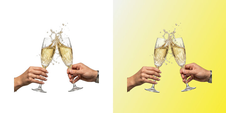 Champagne glasses clinking toast celebration drinks party beverage alcohol