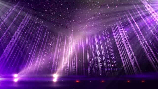 Brilliant purple revolving stage with sliding spotlights. Video In Loop