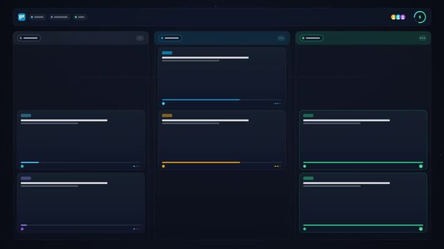 Project Management Dashboard Interface Animation