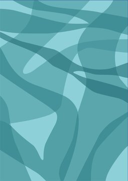 Abstract teal and turquoise wavy background vector illustration featuring smooth overlapping curved shapes, perfect for modern digital wallpaper, organic design surfaces, and nature-themed backdrops.