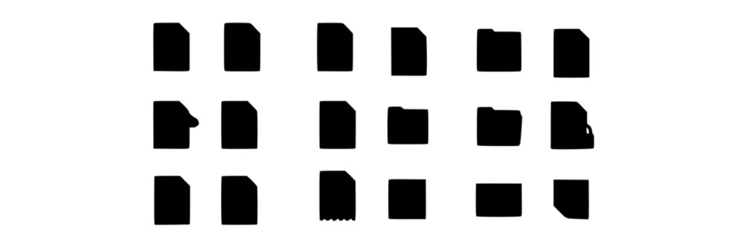 File Document Icons, Minimalist Design Set. Modern Vector Icons for Business, Technology, and Data Management.