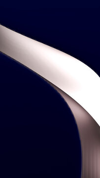 Curved shiny metal tube with reflective metallic surface