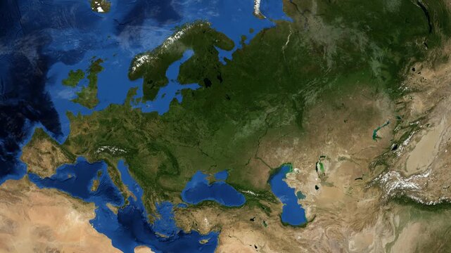Cinematic 3D Earth Globe Orbital Zoom into Tula Region, Russia Borders
