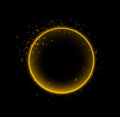 Fototapeta premium Golden Sparkle Circle Abstract Background for Luxury Design