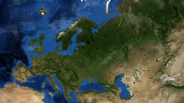 Cinematic 3D Earth Globe Orbital Zoom into Tver' Region, Russia Borders
