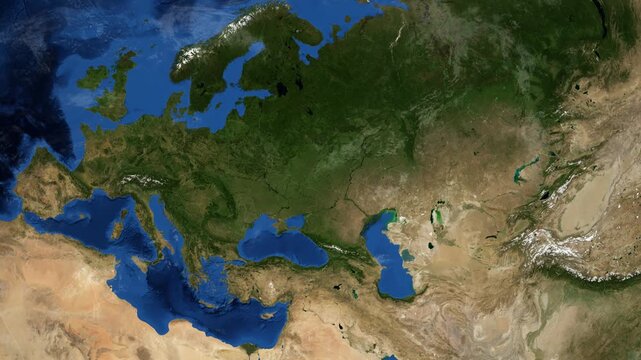 Cinematic 3D Earth Globe Orbital Zoom into Voronezh Region, Russia Borders