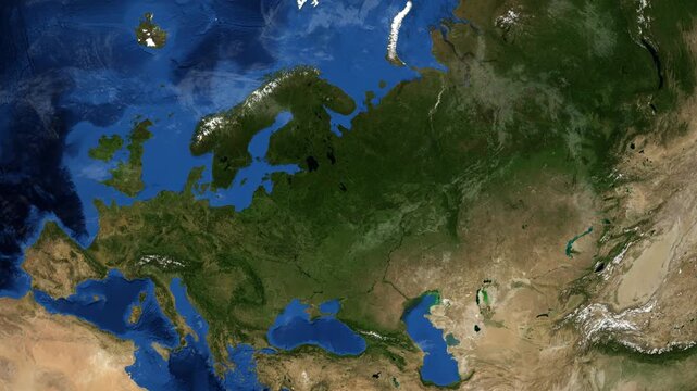 Cinematic 3D Earth Globe Orbital Zoom into Yaroslavl' Region, Russia Borders