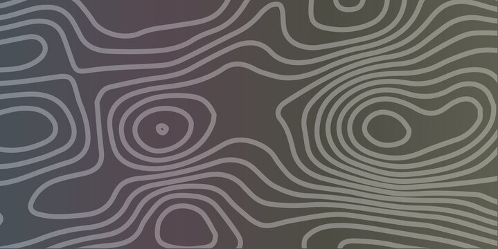Abstract topographic map contour lines on a dark gradient background with geological map elevation lines terrain data visualization graphic design modern texture landscape design line art