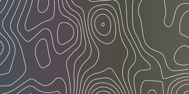 Abstract topographic map contour lines on a dark gradient background with geological map elevation lines terrain data visualization graphic design modern texture landscape design line art