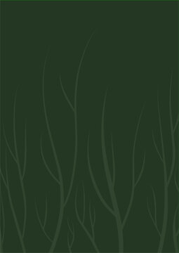 Minimalist dark green background vector featuring subtle elegant branch lines growing upward, perfect for modern natural wallpapers, organic botanical backdrops, and eco poster designs.
