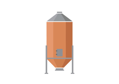 Modern Industrial Metal Storage Silo Illustration for Agricultural Processing and Grain Management Facilities