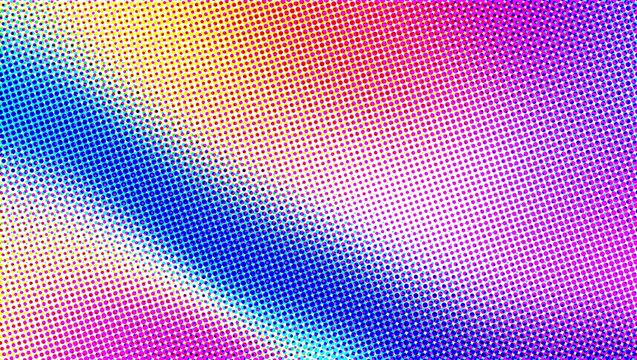 Halftone background abstract pattern with vibrant retro dots and colorful gradient graphic style
