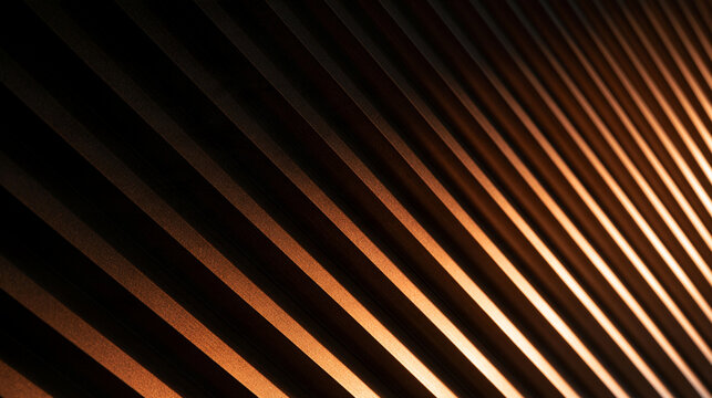 Abstract Geometric Diagonal Metal Pattern with Warm Light