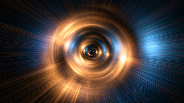 Abstract Glowing Wormhole Portal with Radial Motion Blur