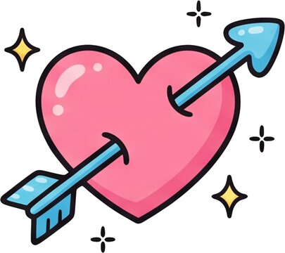 heart, 기호, 로맨스, love, 화살, 도형, 삽화, celebration