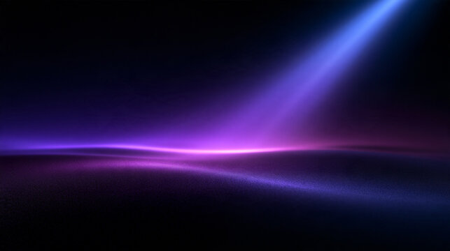 Abstract Neon Stage Background with Purple Spotlight Beam