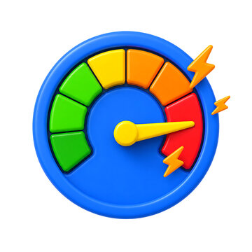 3D Energy Risk Gauge with Lightning for Power Warning Concept