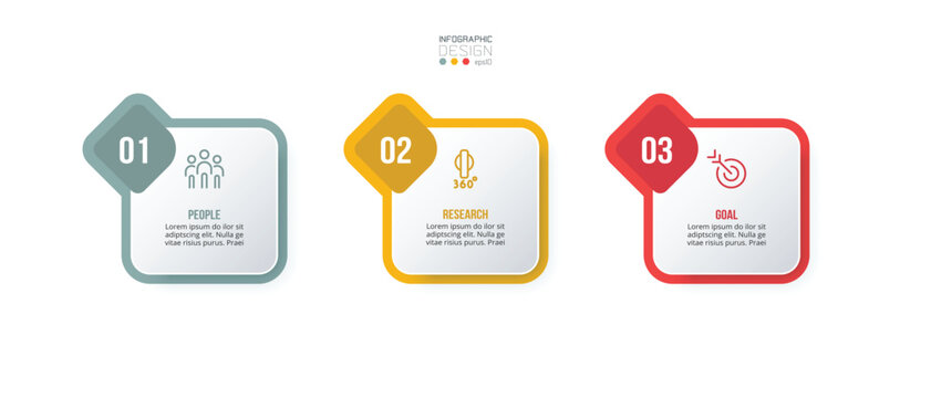 Option label infographic template for report and presentation about Business Or Marketing and Education.