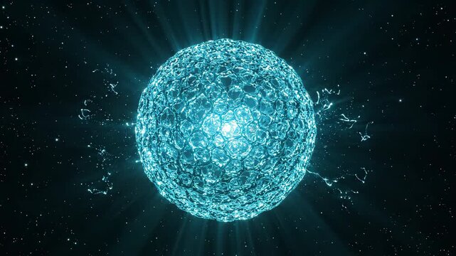 Glowing Bioluminescent NAD+ Coenzyme Molecule Pulsing in Deep Space &mdash; Background for Anti-Aging, Longevity Science, and Health Supplement Concepts