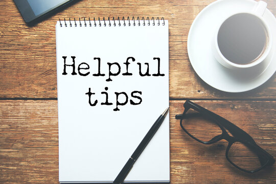 Helpful tips text on paper