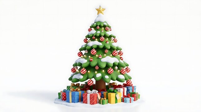Christmas tree isolated on white background