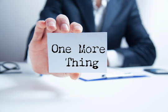paper reveals text saying one more thing
