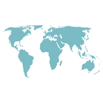 World map Equal Earth silhouette isolated vector 