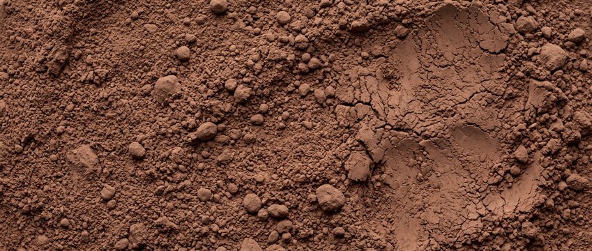 Close up of raw organic cocoa powder texture background