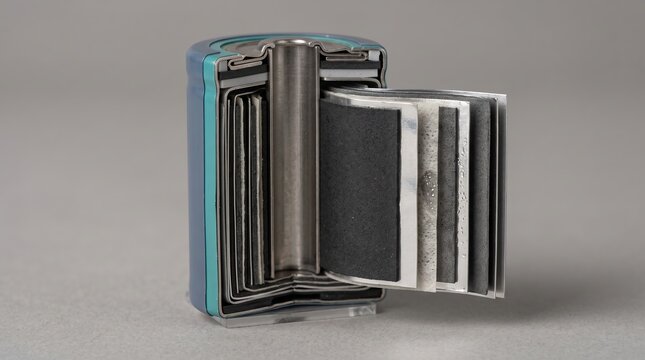Sodium ion battery research samples open close-up on clean bench for energy storage technology