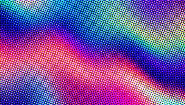 Abstract halftone background with vibrant color gradient, dotted pattern, and pop art texture