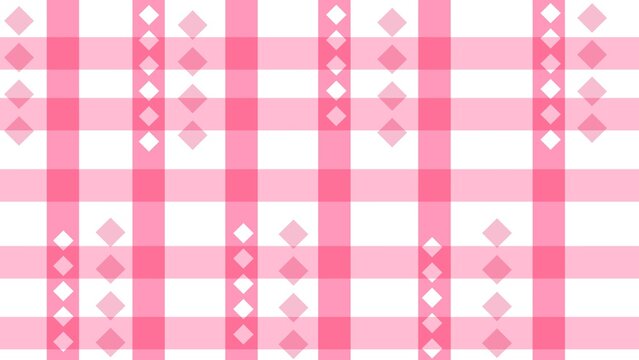 Pink plaid seamless pattern background with subtle diamond geometric details