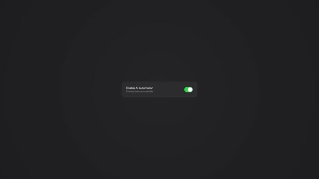 Seamless loop dark mode UI enable AI automation toggle switch click