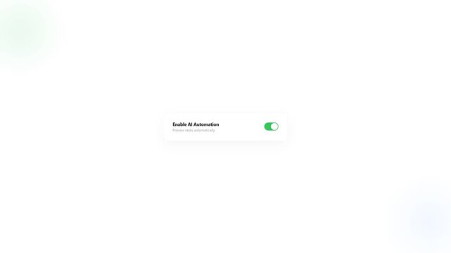 Seamless loop modern clean UI enable AI automation toggle switch click