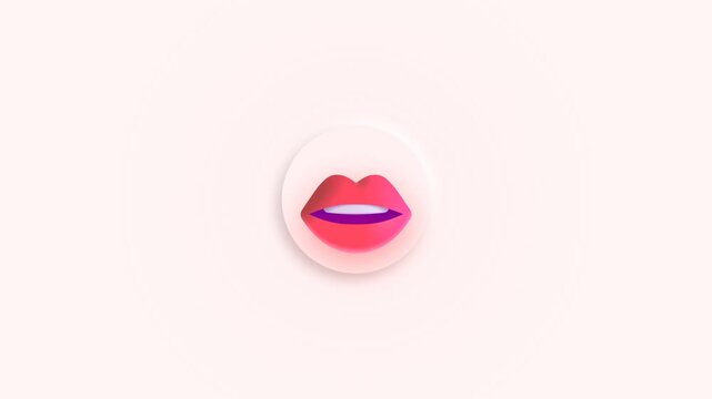 Stylized pink lip icons in grid pattern on soft pastel background