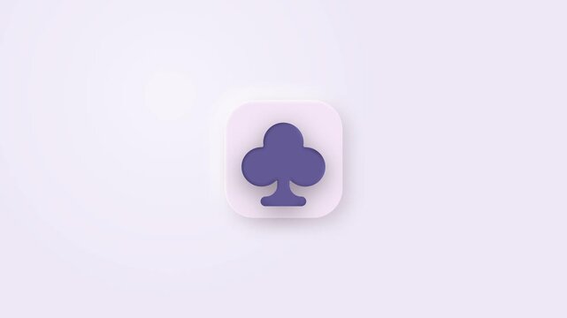 Neumorphic purple clubs pattern for casino and gaming background