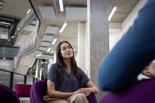 Engaging Conversation in Modern Workspace Setting