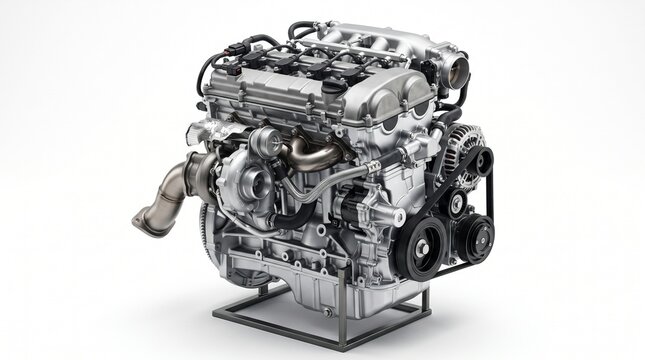 Showcasing a high performance engine block in a modern studio environment