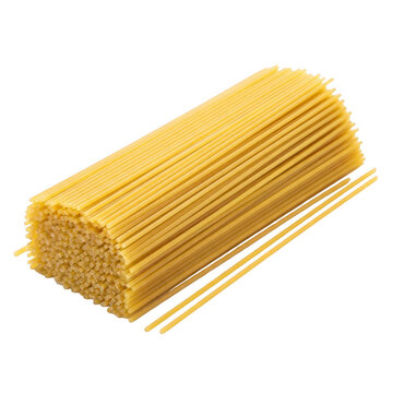 A bundle of uncooked spaghetti