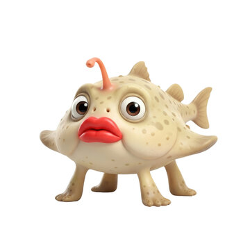 Cute blobfish isolated on white background