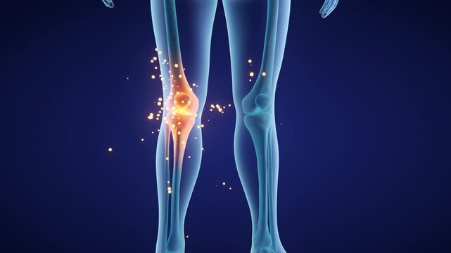 Knee Joint Pain and Inflammation, Medical Anatomy 3D Animation