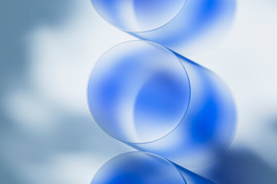 Blue Glass Spheres Balanced in Minimal Composition