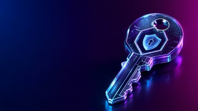 High-Tech Digital Encryption Key Security Concept