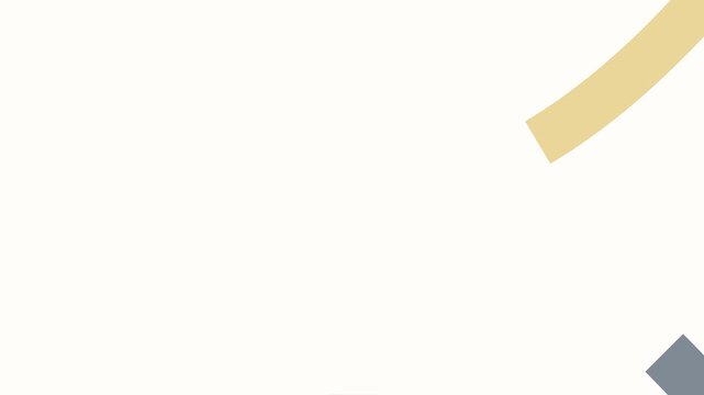 Pastel yellow curved arcs, slate gray lines, and a muted pink bar smoothly glide across a clean off-white background.