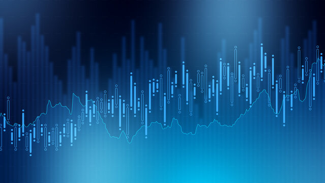 Stock market chart shows trading activity over time with price movements
