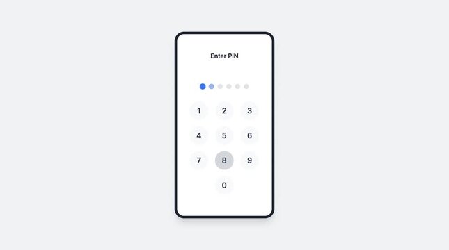 Mobile banking security system enter pin code with account frozen animation interface vector