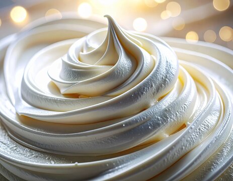 Creamy White Frosting Swirl Close-Up Detail