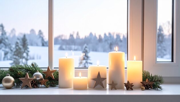 Weihnachtsabend am Fenster