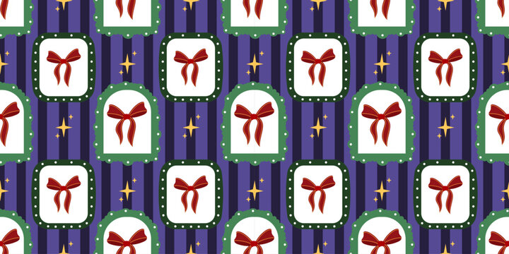 Pattern preppy background with christmas merry ribbon for bow seamless gingham. Stripe holiday vintage with wrapping diamond aop for aesthetic xmas vector. Illustration card wallpaper.